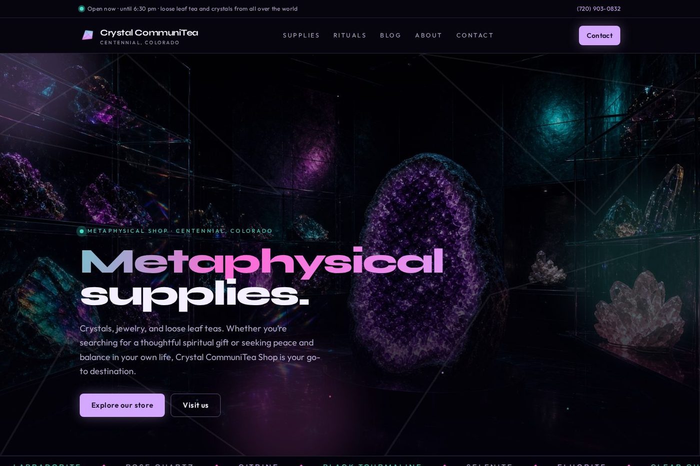 Crystal CommuniTea — Web Design by 5280 Design
