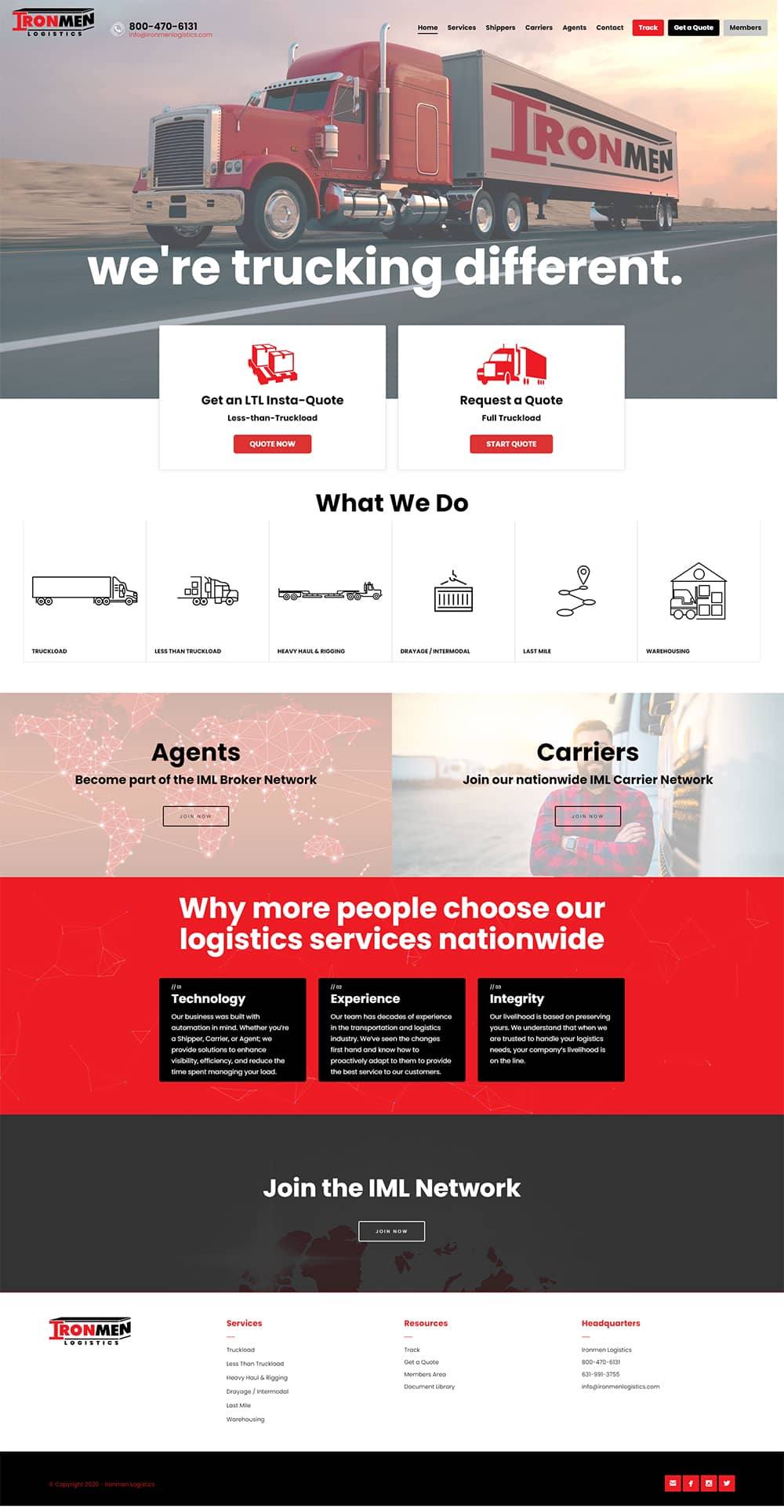 Ironmen Logistics full page