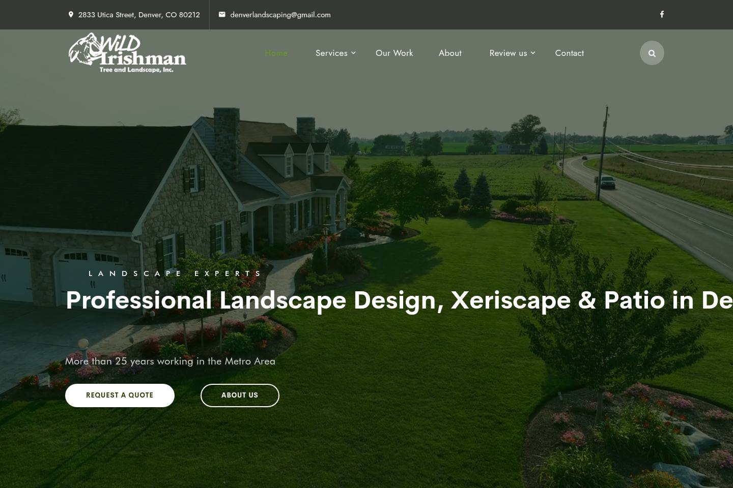 Wild Irishman Tree & Landscape web design project by 5280 Design in Denver