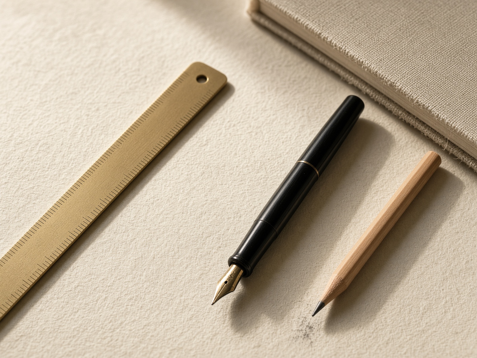 Design tools on cream paper.
