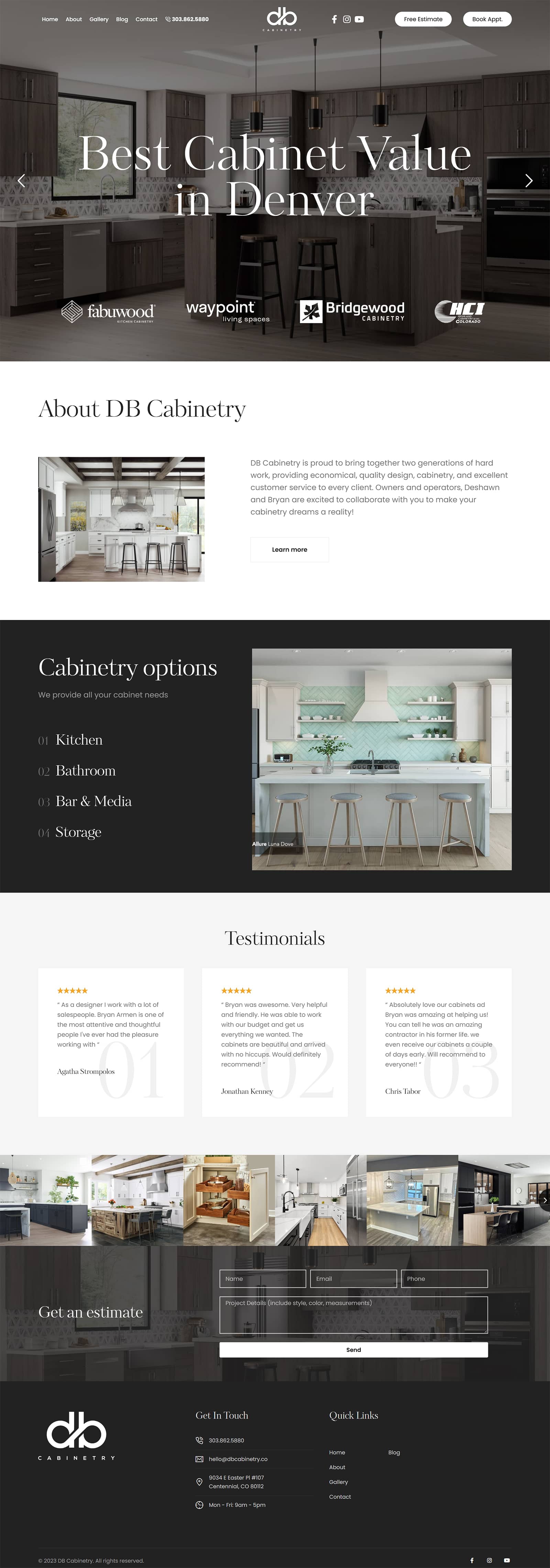 db cabinetry full web design